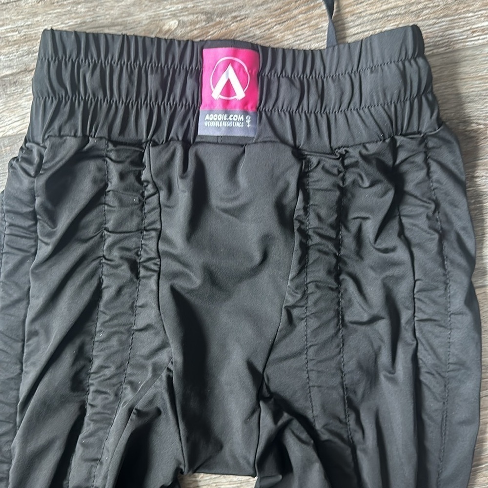 Black wearable resistance leggings size Large/XL Agogie pants+40 - Picture 5 of 8